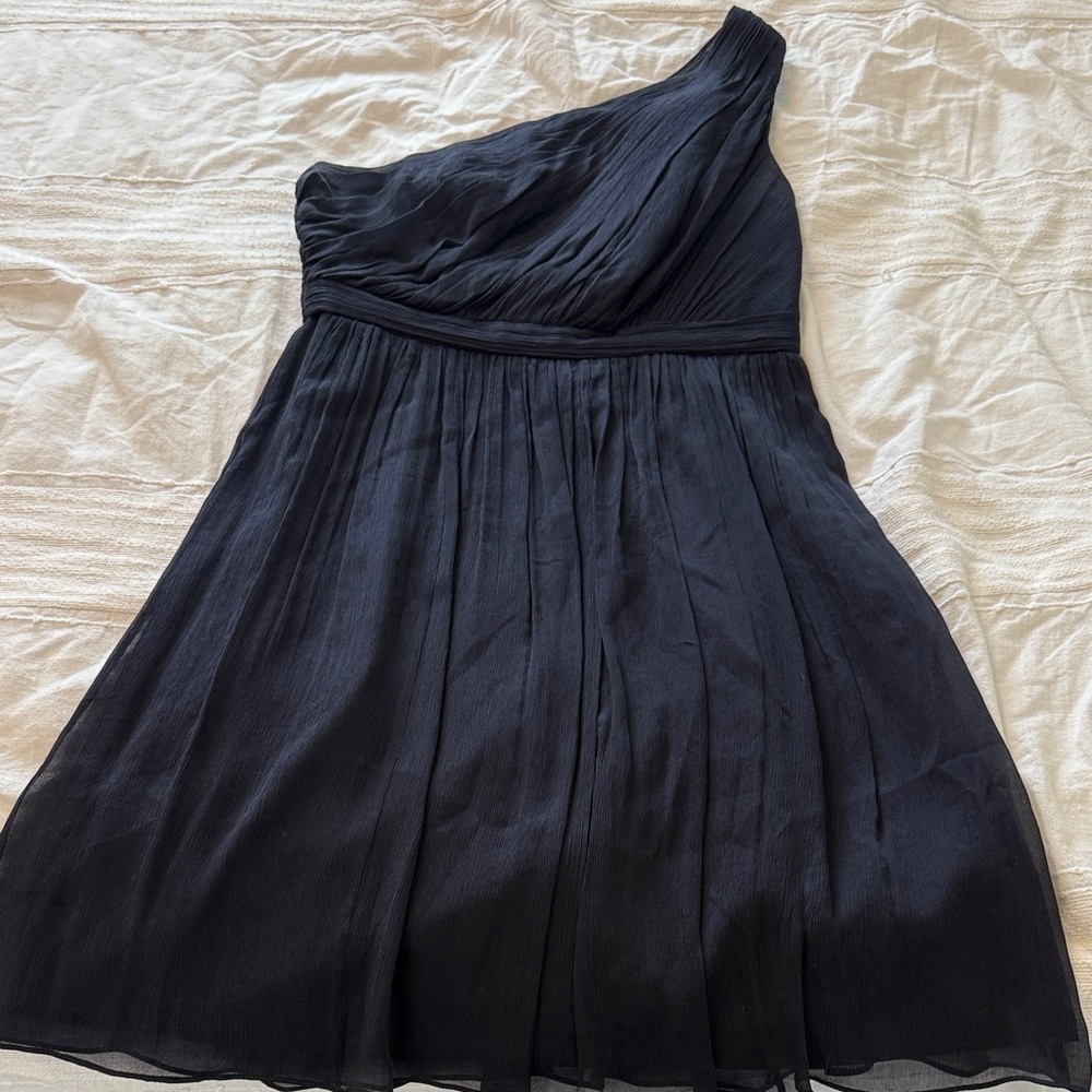 JCrew Navy Blue One-Shoulder Dress